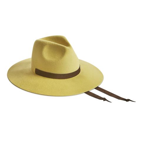 Big Fedora 9 cm - Velour giallo