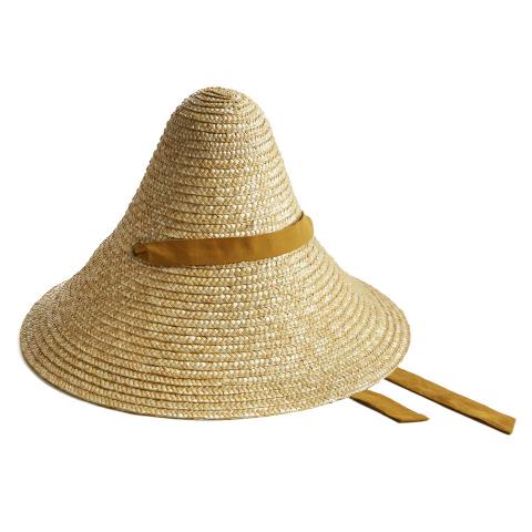 Cone-mustard-ribbon-straw-hats-Montegallo