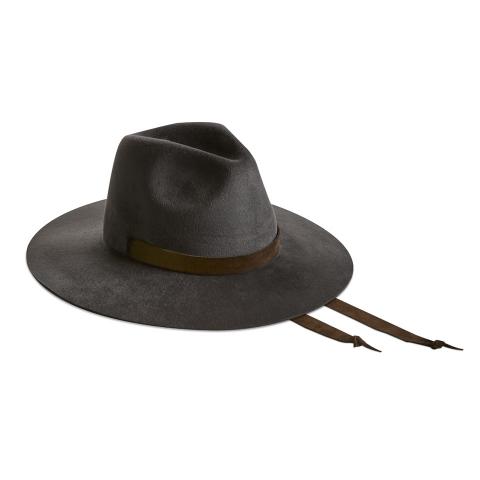 Big Fedora 9 cm - Velour blue