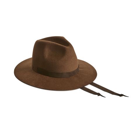 Lady Fedora 6,5 cm - Velour brown