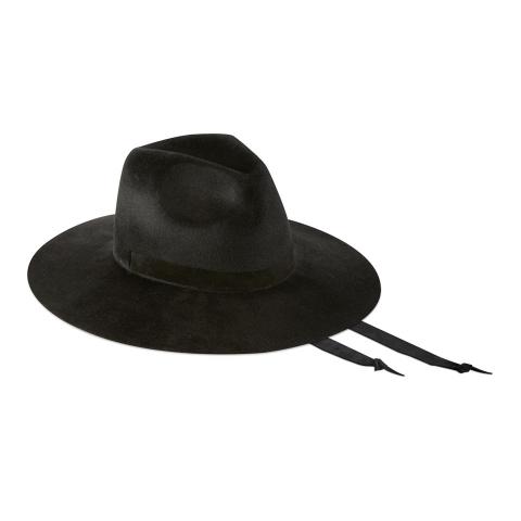 Big Fedora 9 cm - Velour black