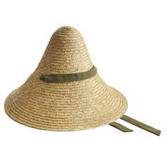 Cone-olive green-ribbon-straw-hats-Montegallo